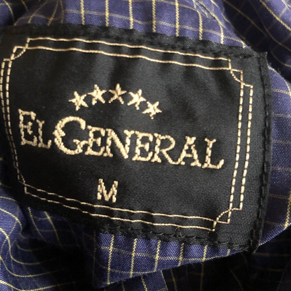 EL GENERAL Blue Plaid Short Sleeve Button Shirt - Picture 7 of 7